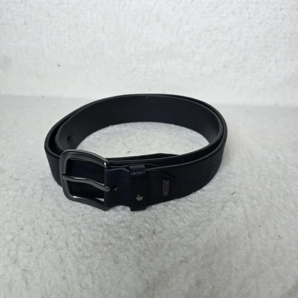 Alberto Navy Blue Leather Belt 45